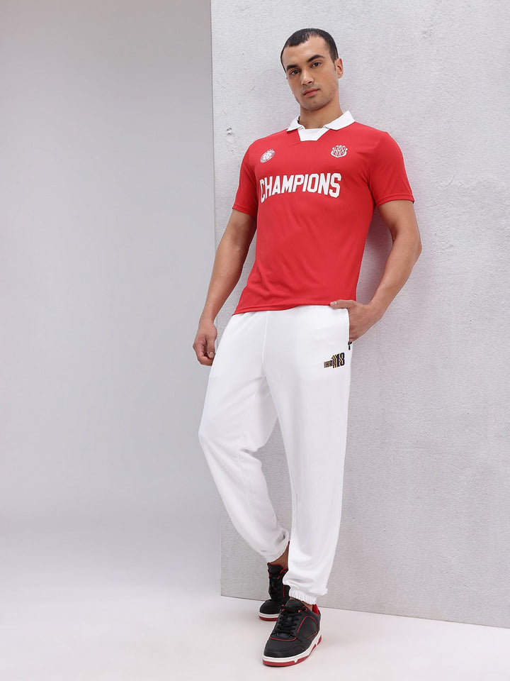 HRX by Hrithik Roshan Typography Printed Rapid-Dry Lifestyle Polo Collar T-shirt