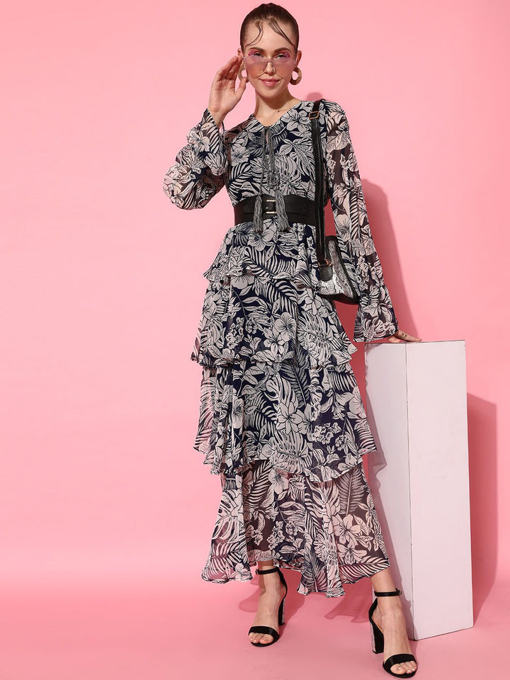 STREET 9 Women Blue Animal Printed Dress