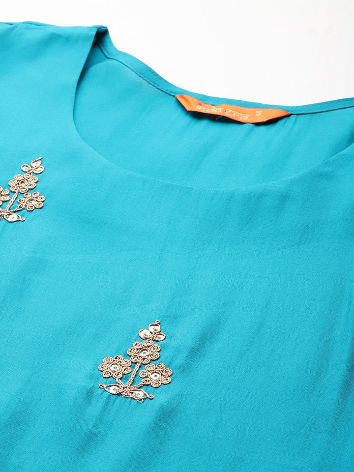Indo Era Ethnic Motifs Embroidered Sequinned Kurta With Trousers & Dupatta
