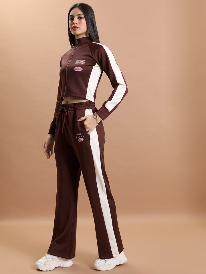 Tokyo Talkies Sporty Crop Jacket With Trouser