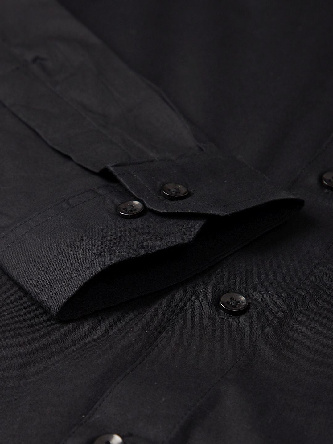 DENNISON Men Black Smart Slim Fit Water & Stain Repellent Solid Formal Shirt