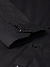 DENNISON Men Black Smart Slim Fit Water & Stain Repellent Solid Formal Shirt
