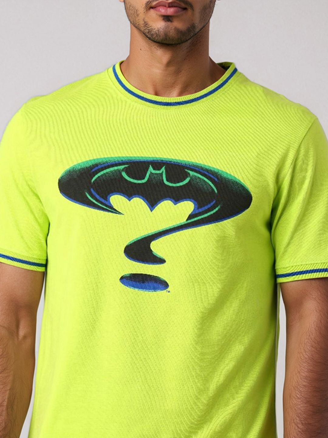 The Indian Garage Co Men Batman Graphic Printed Round Neck Cotton Slim Fit T-shirt