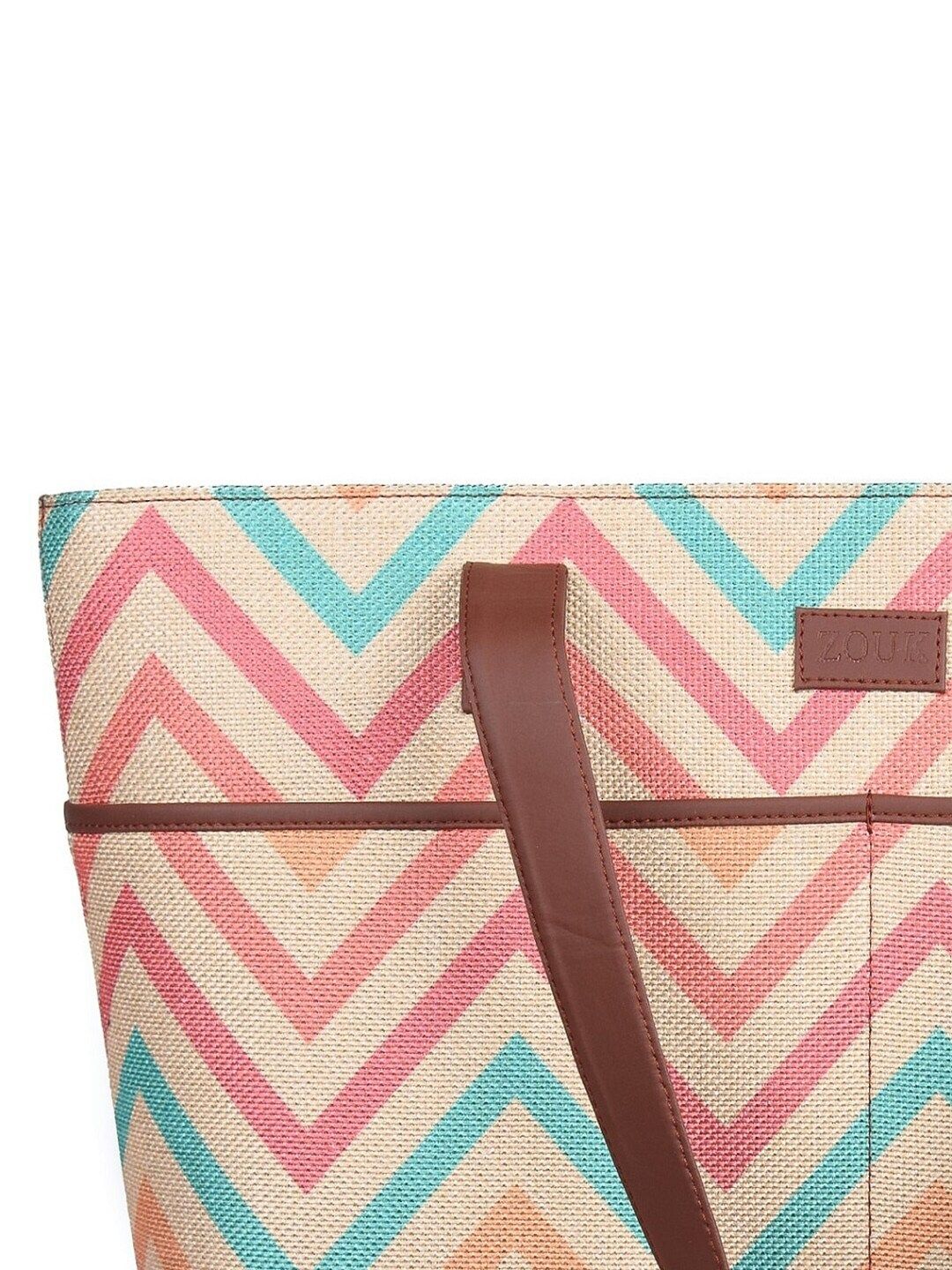 ZOUK Pink Self Design Sustainable Tote Bag