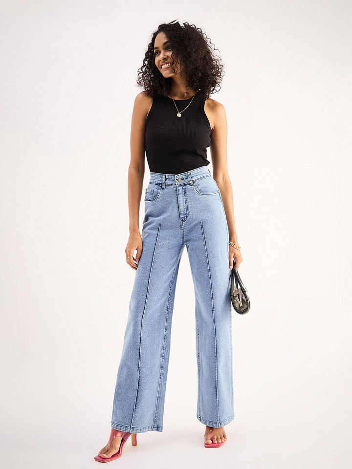 SASSAFRAS BASICS Round Neck Ribbed Cotton Top