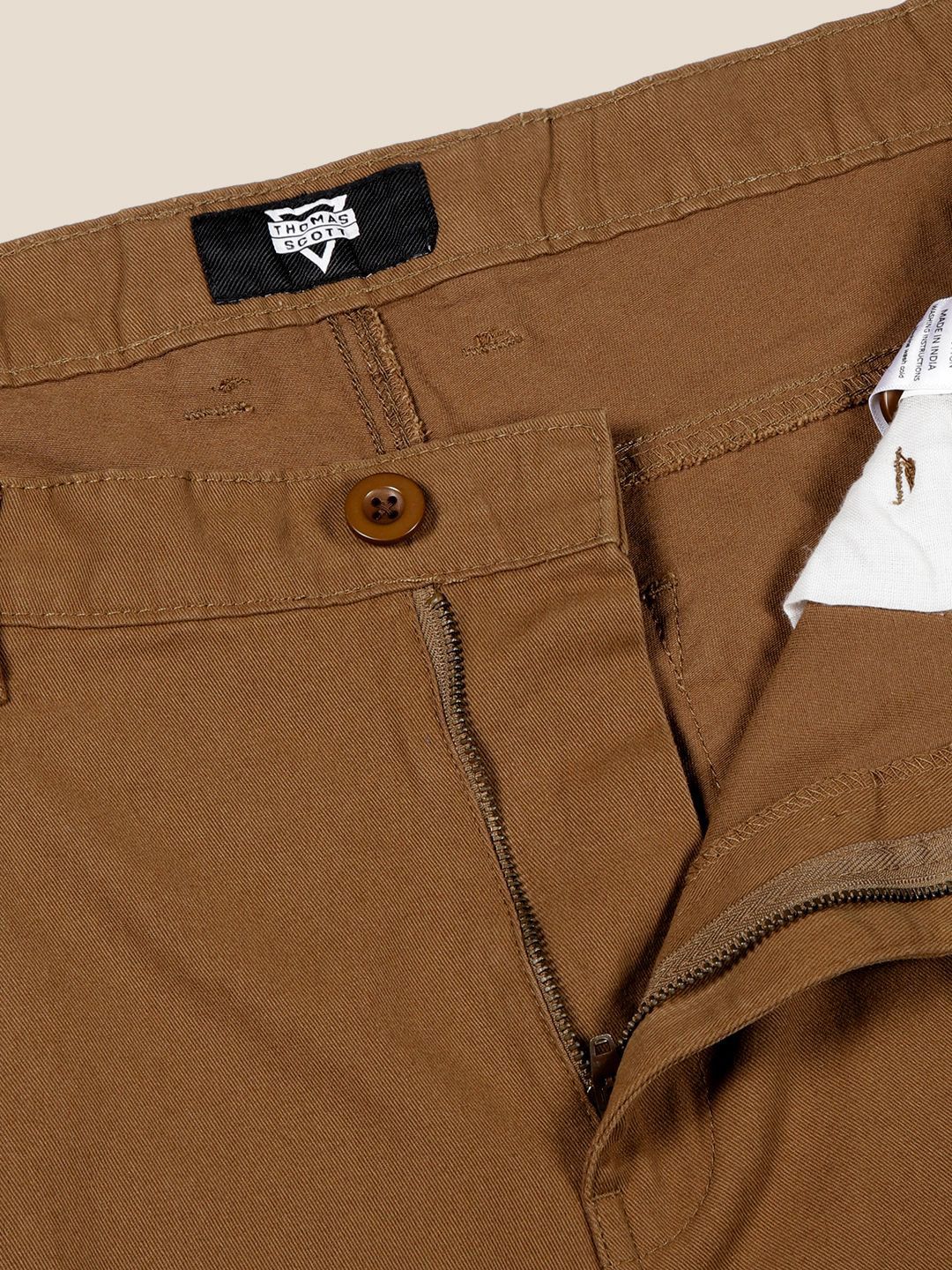 Thomas Scott Men Smart Straight Fit Easy Wash Pure Cotton Trousers