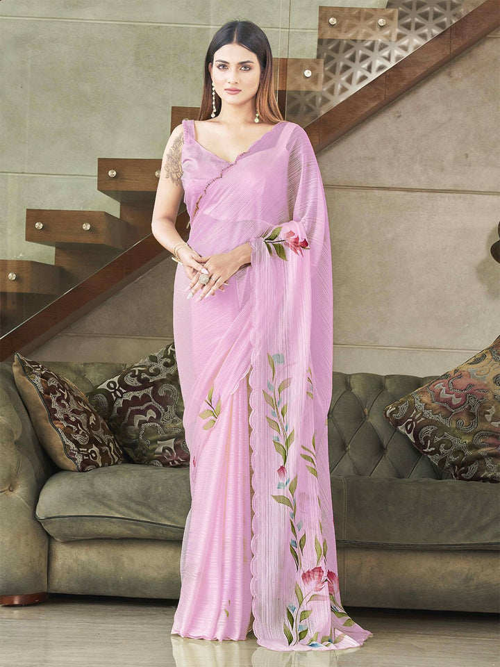 Tikhi Imli Floral Embellished Sequinned Saree