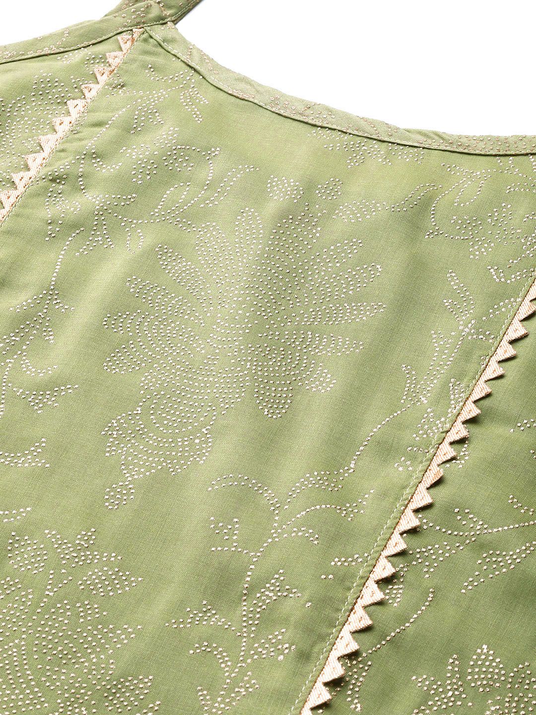 Anouk Ethnic Motifs Printed Shoulder Straps A-Line Kurta