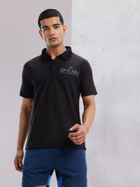 HRX by Hrithik Roshan Typography Printed Polo Collar Running T-shirt