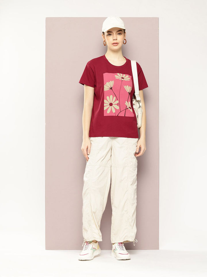 DILLINGER Printed Drop-Shoulder Sleeves Pure Cotton Boxy T-shirt