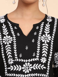 HOUSE OF KARI Women Black Thread Work Kurta