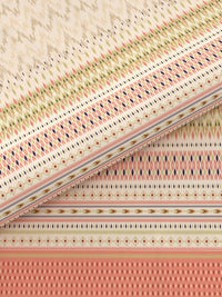 MYTRIDENT Ikkat Peach Sanskriti Flat 144TC King Cotton Bedsheet Set