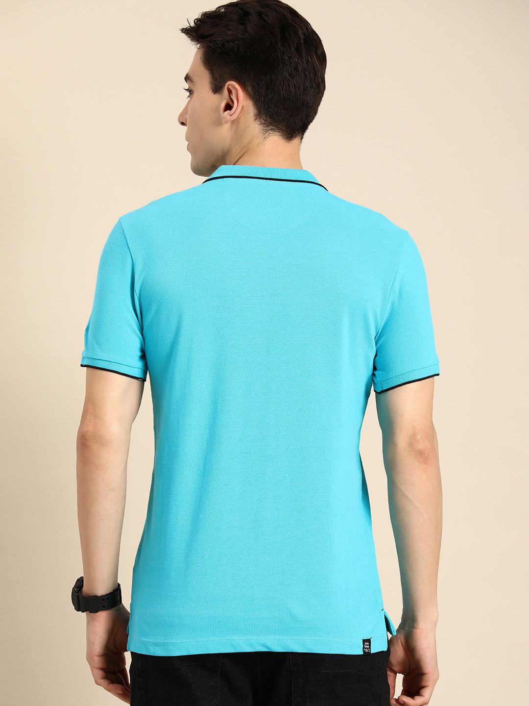 Menjadi Lelaki Pakaian Manusia Logo Jenama Kapas Tulen T-Shirt Kolar Polo