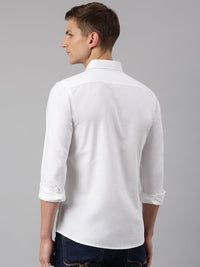 Thomas Scott Men White Slim Fit Cotton Casual  Shirt