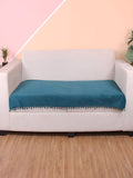 STITCHNEST Sea Green & Beige Self Design 3 Seater Sofa Cover