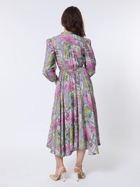 Rareism A-line Geo Floral Midi Dress