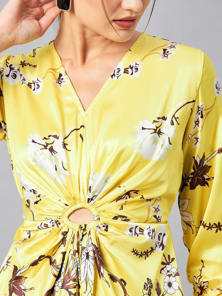 Antheaa Floral Printed V-Neck Tunic With Trousers Co-Ords