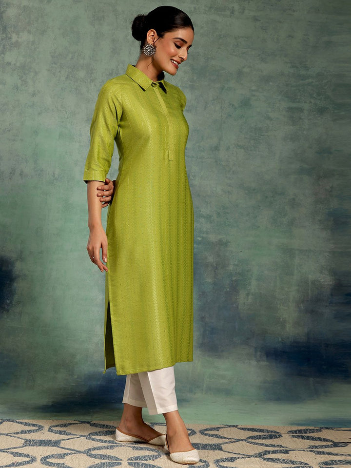 Libas Striped Shirt Collar Pathani Kurta