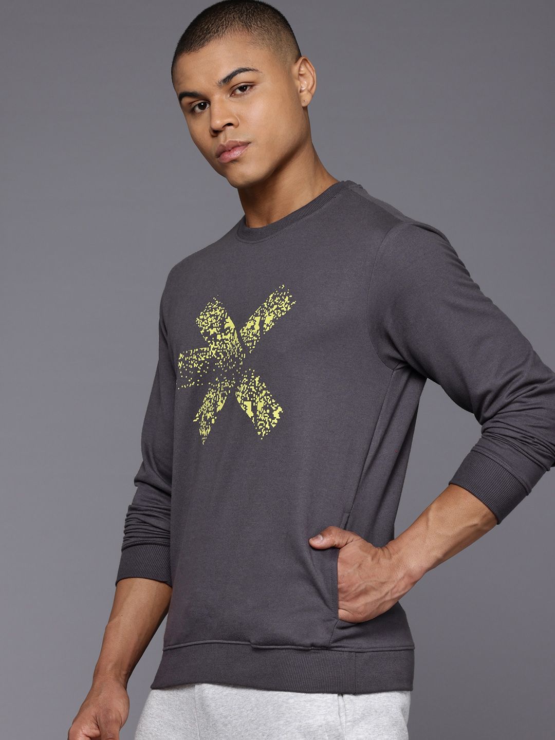 HRX by Hrithik Roshan Brand Logo Printed Training Sweatshirt