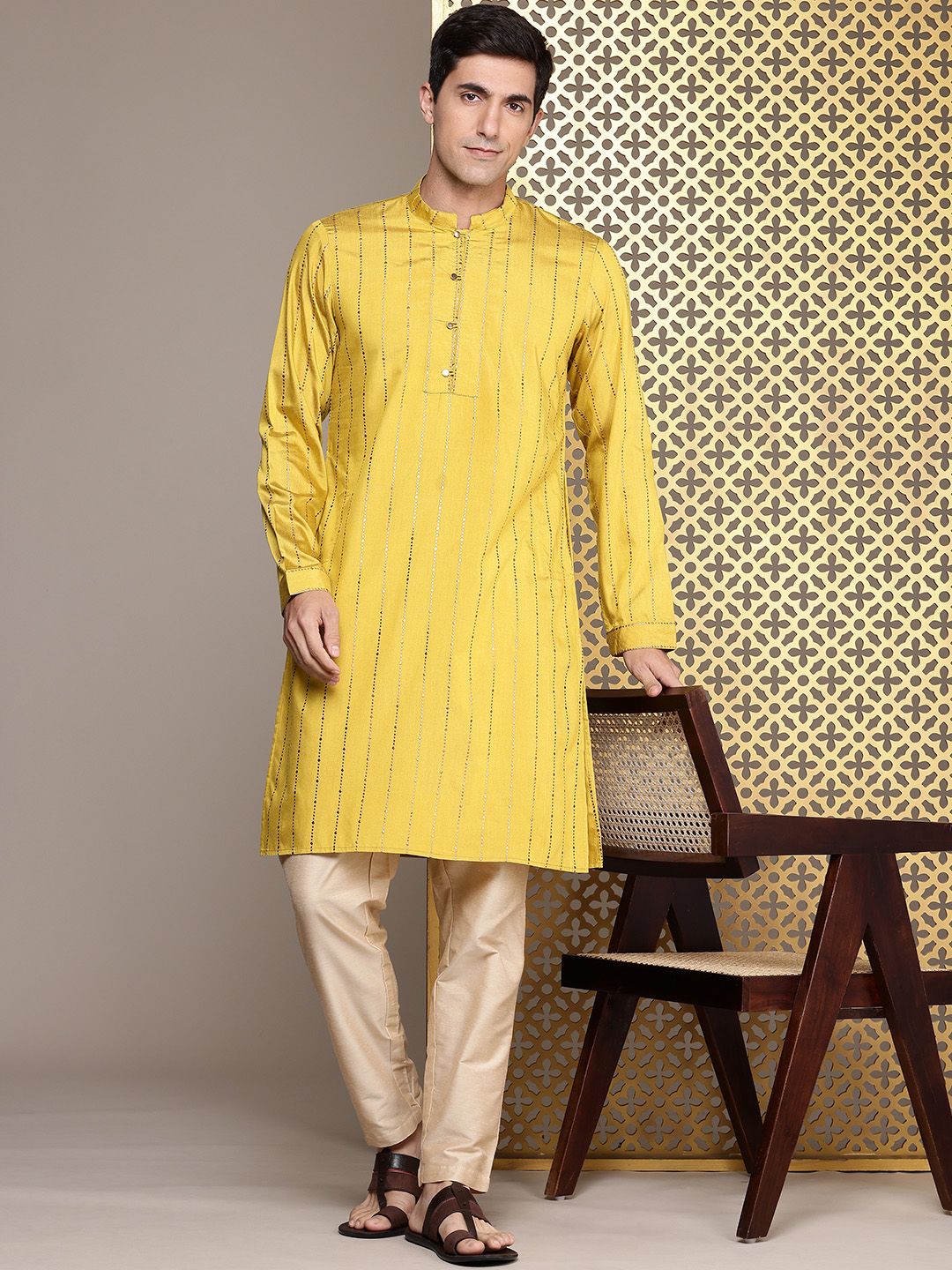 House of Pataudi Jashn Striped Kurta