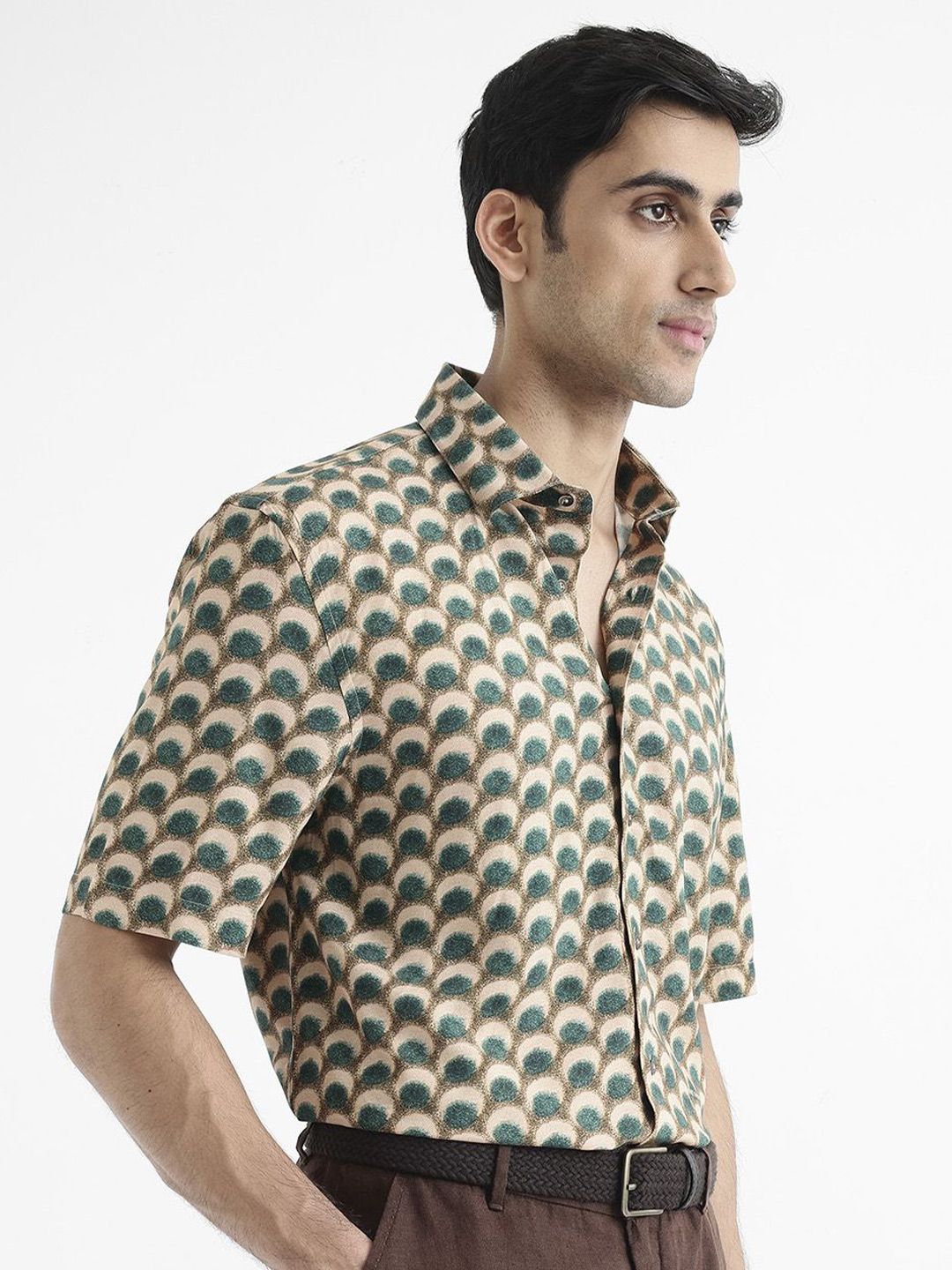 RARE RABBIT Men Printed Tokai Regular Fit Opaque Shirt