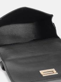 DressBerry Quilted Structured Satchel Bag