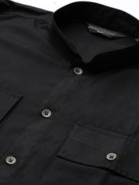SOJANYA Lelaki Hitam Solid Kurta Lurus