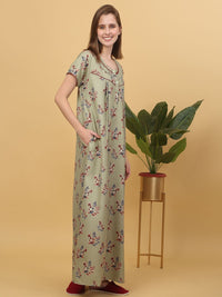 Sweet Dreams Printed pure cotton Maxi Nightdress