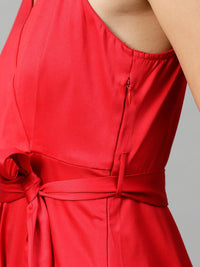 STREET 9 Women Red Solid Maxi Dress