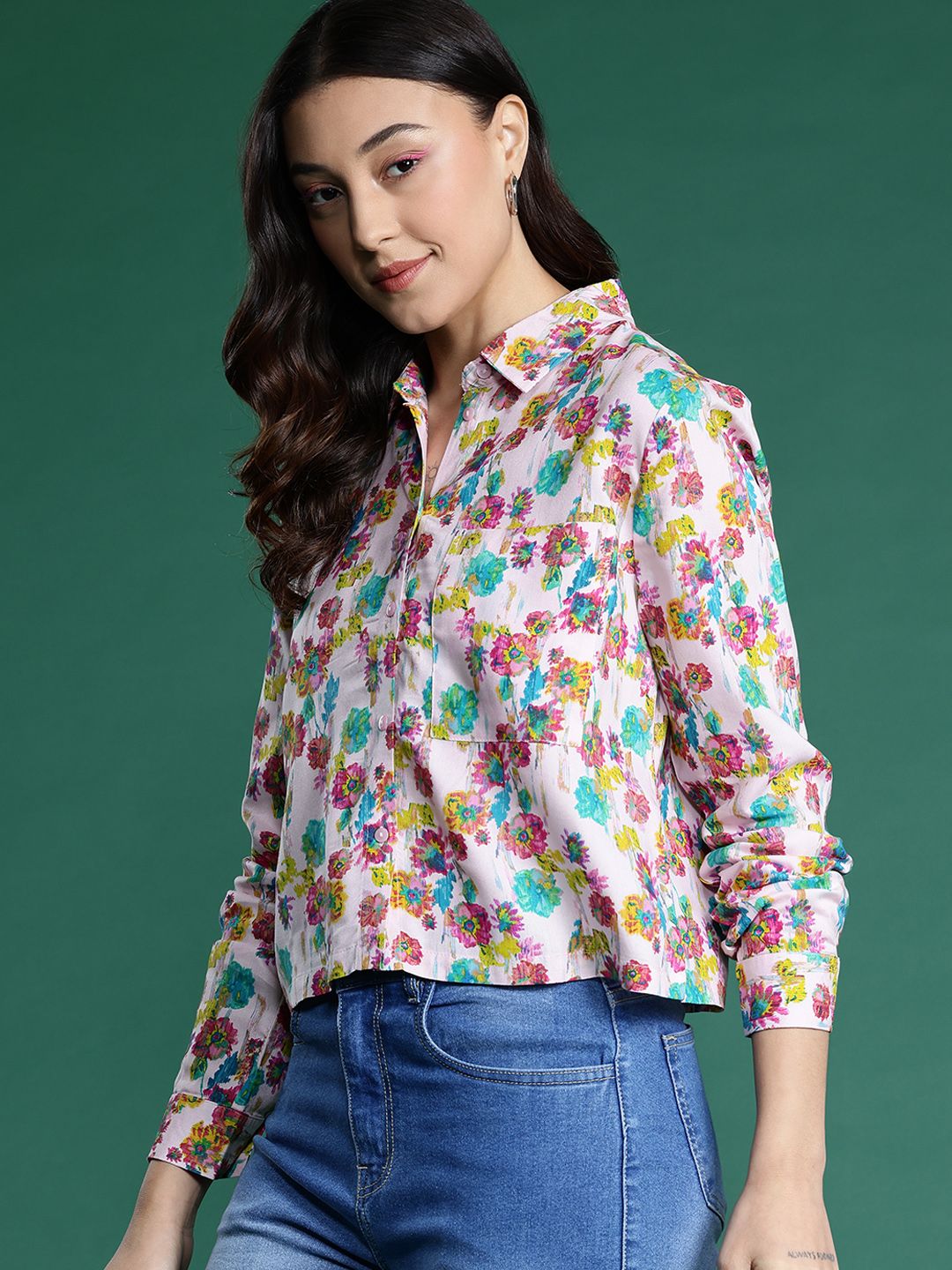 DressBerry Floral Opaque Printed Casual Shirt