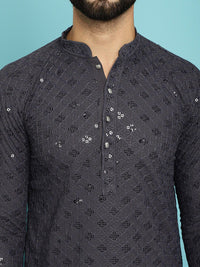SOJANYA Embroidered Sequinned Pure Cotton Kurta with Pyjama Set