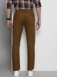 The Indian Garage Co Men Brown Slim Fit Linen Trousers