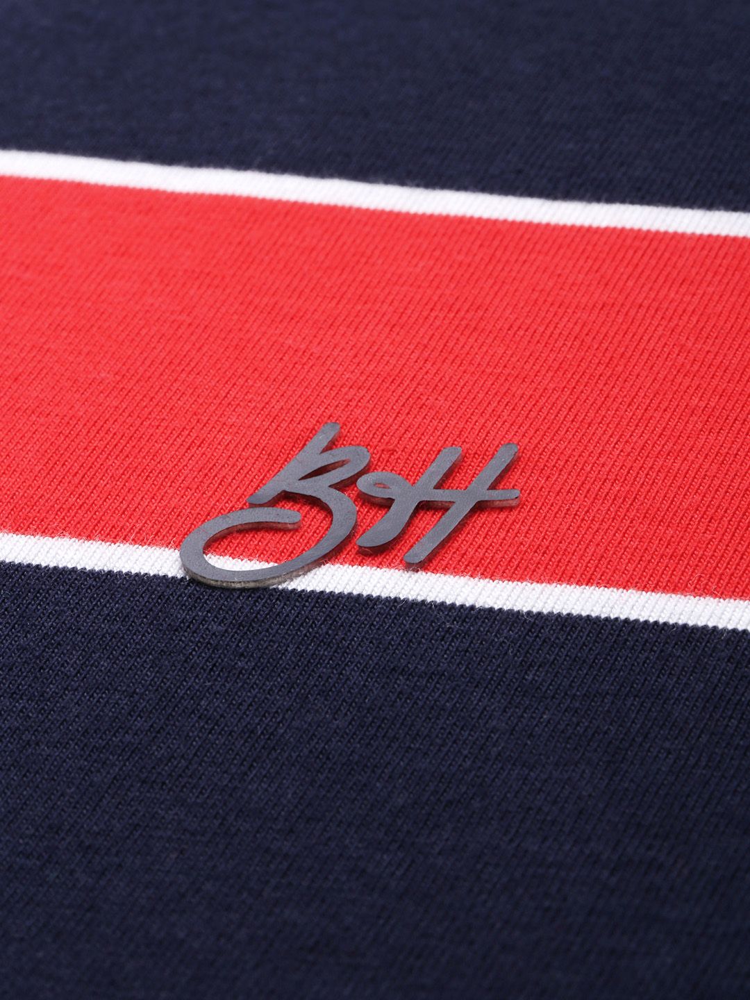 Being Human Striped Polo Collar T-shirt