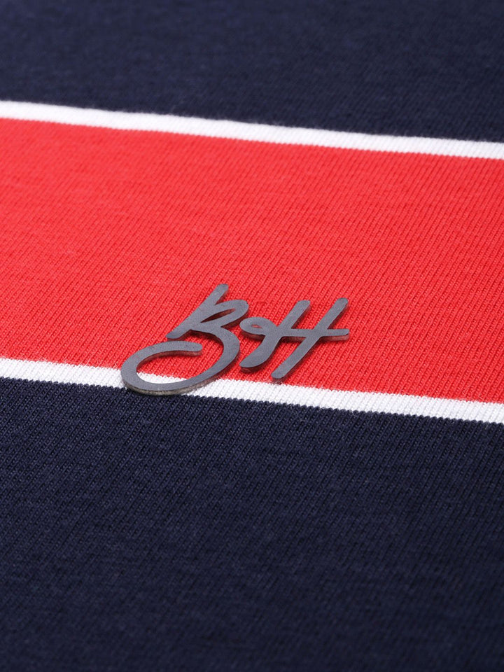Being Human Striped Polo Collar T-shirt