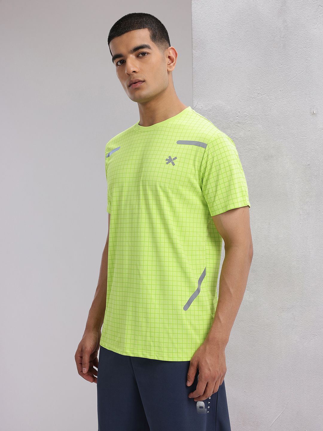 HRX by Hrithik Roshan Checked Rapid-Dry Running T-shirt
