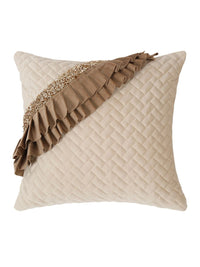 HOSTA HOMES Beige & Brown 5 Pieces Geometric Square Cushion Covers