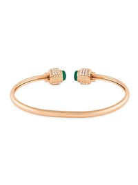 Zaveri Pearls Rose Gold-Plated -Gelang Kada Bertampal Batu Zirkonia Kubik