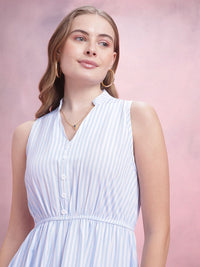 DressBerry Striped Tiered Midi A-Line Dress