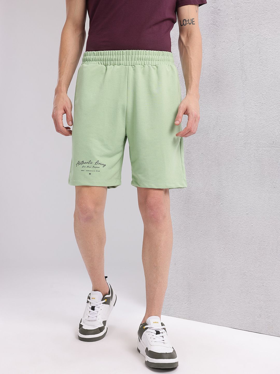 HRX by Hrithik Roshan Men Brand Logo Printed Mid-Rise Lifestyle Shorts