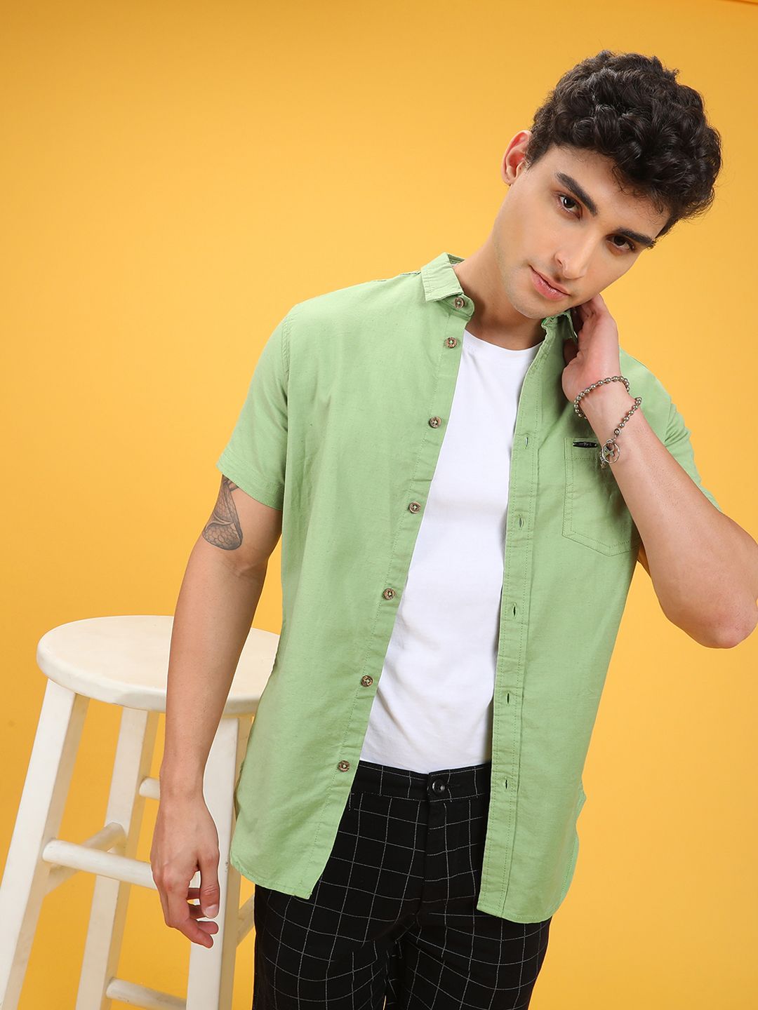 The Indian Garage Co Men Green Casual Shirt