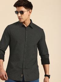 Being Human Spread Collar Micro Ditsy Printed Cotton Slim Fit Casual