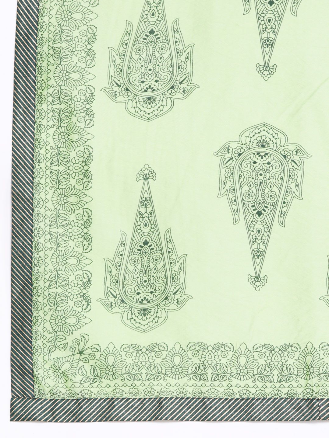 Libas Women Green Regular Pure Cotton Kurta with Palazzos & Dupatta