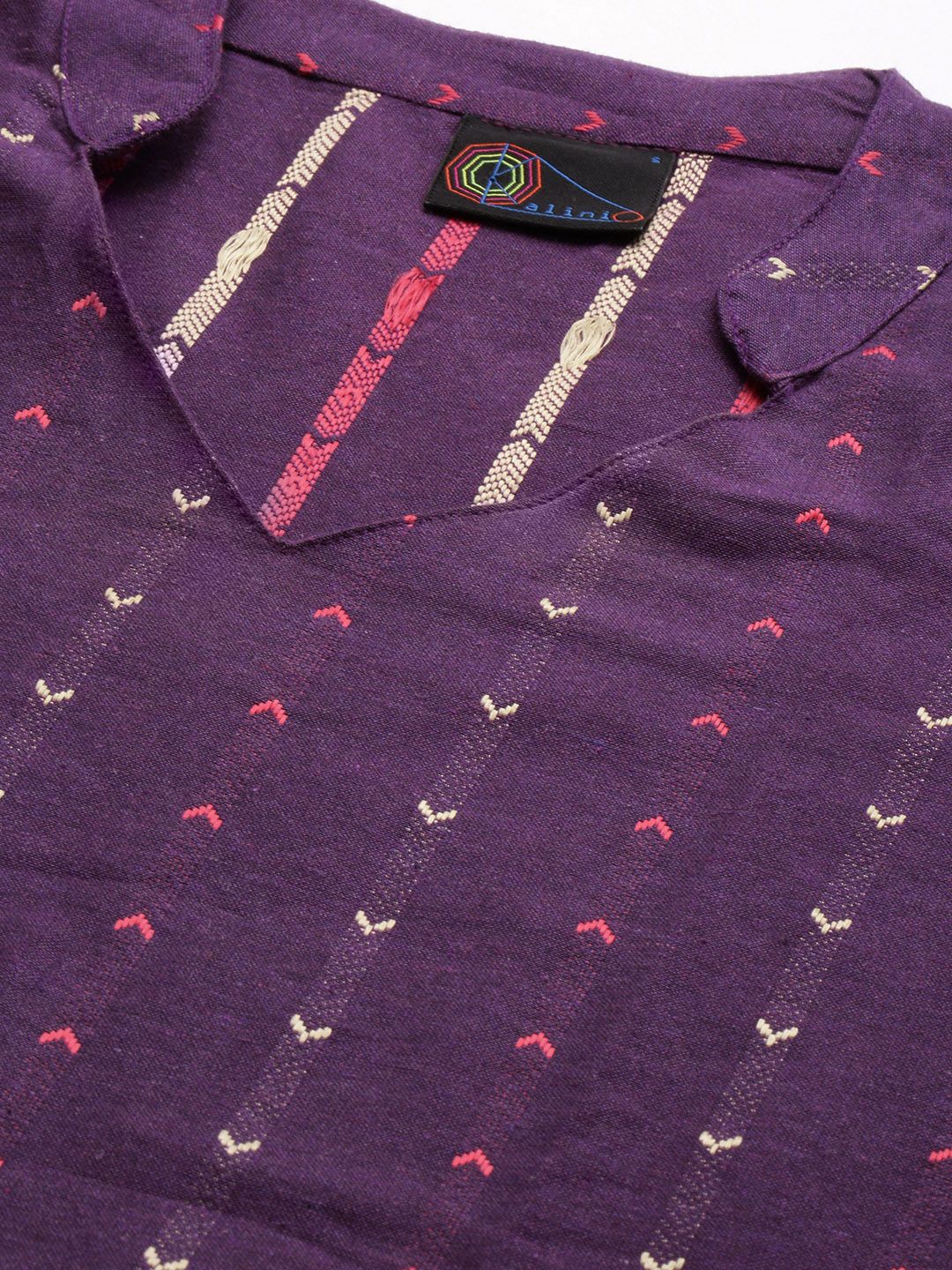 KALINI Women Violet Pure Cotton Kurta with Trousers