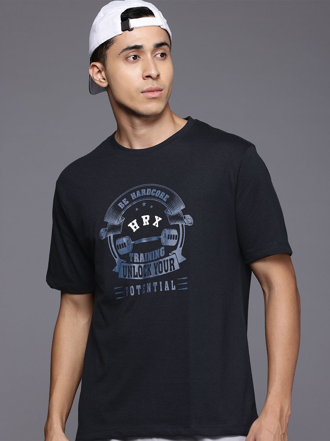 HRX by Hrithik Roshan Men Typography Printed Training T-shirt