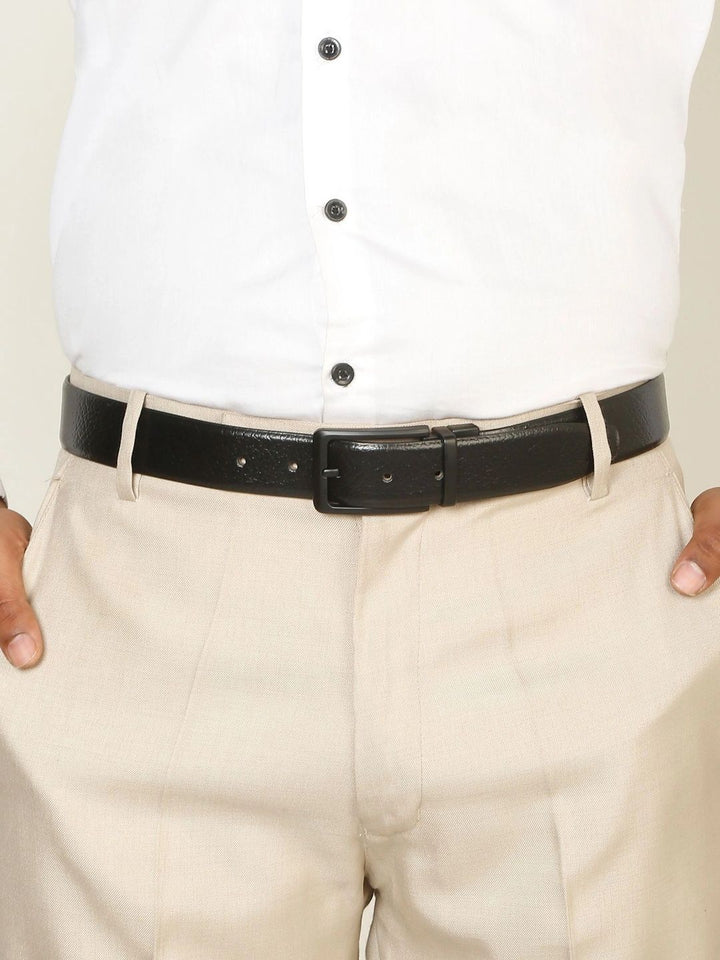Teakwood Leathers Men Textured Leather Reversible Belt