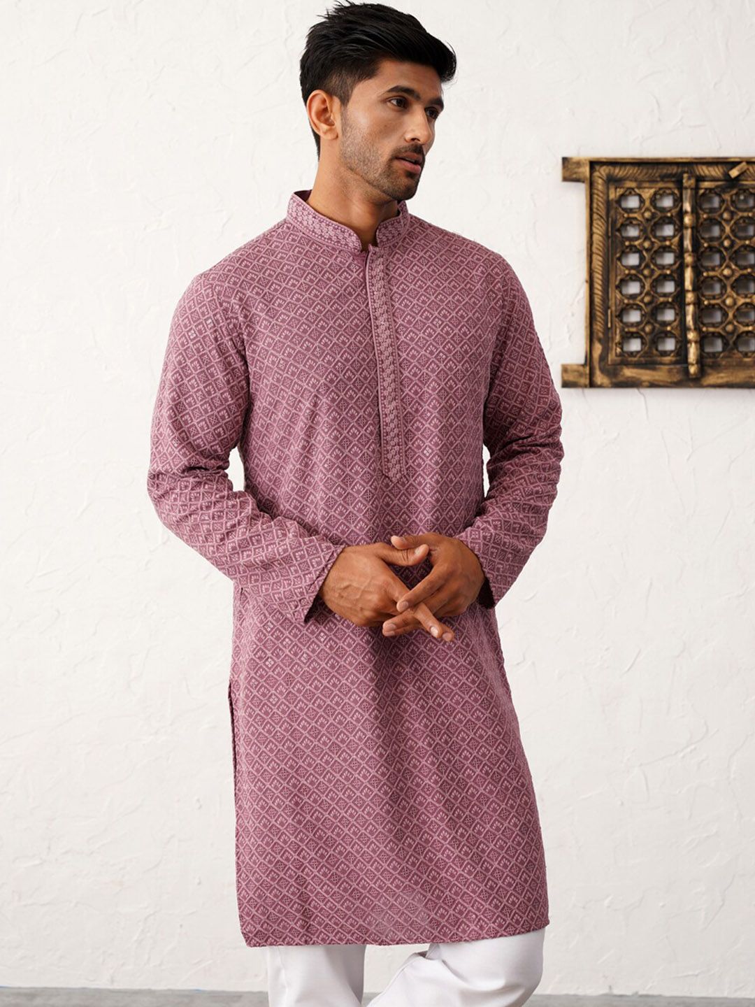 Jompers Embroidered Sequinned Kurta With Pyjama