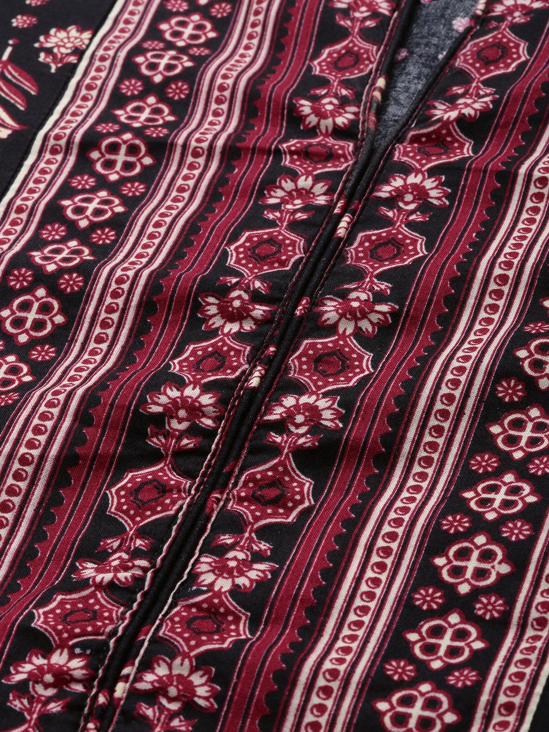 Vishudh Women Black & Red Printed Kurta with Palazzos & Dupatta
