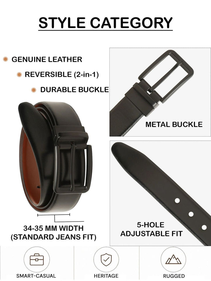 Teakwood Leathers Men Leather Reversible Belt