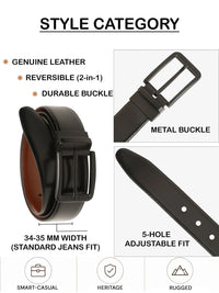 Teakwood Leathers Men Leather Reversible Belt