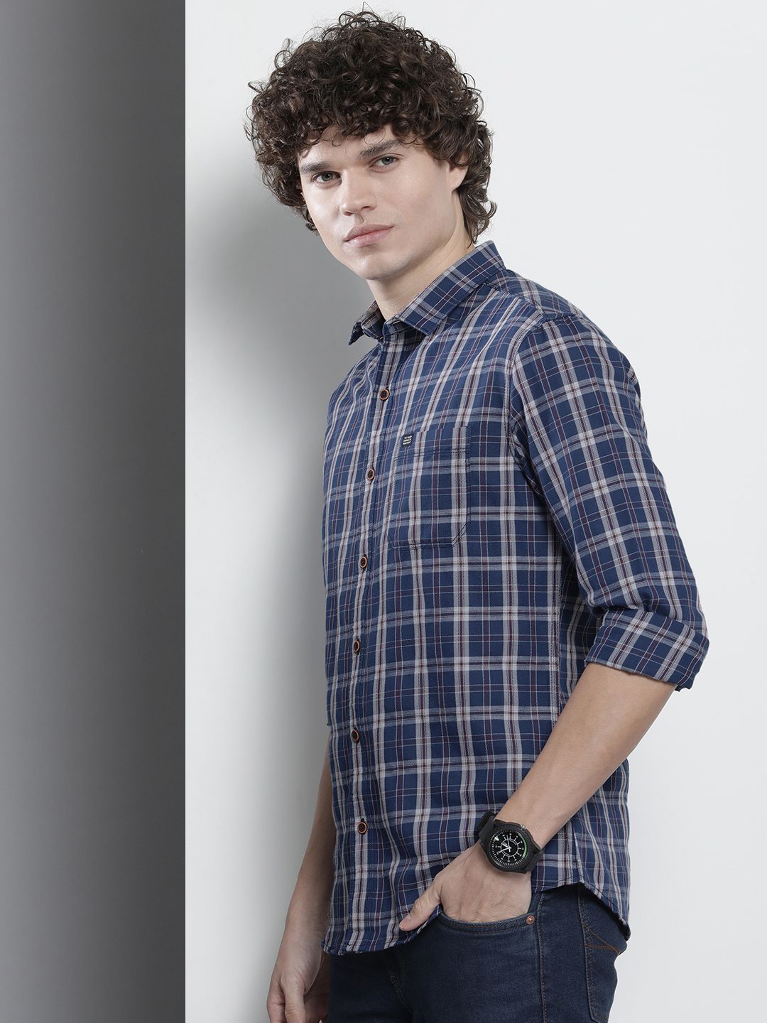 The Indian Garage Co Men Tartan Checked Casual Shirt